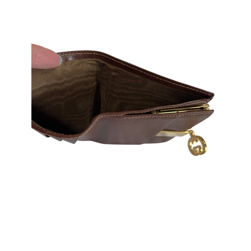Gucci GG Leather Bifold Wallet with Kisslock Coin Pouch Vintage 80s Cash & Cards - Picture 9 of 11